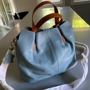 Women’s sky blue shoulder bag